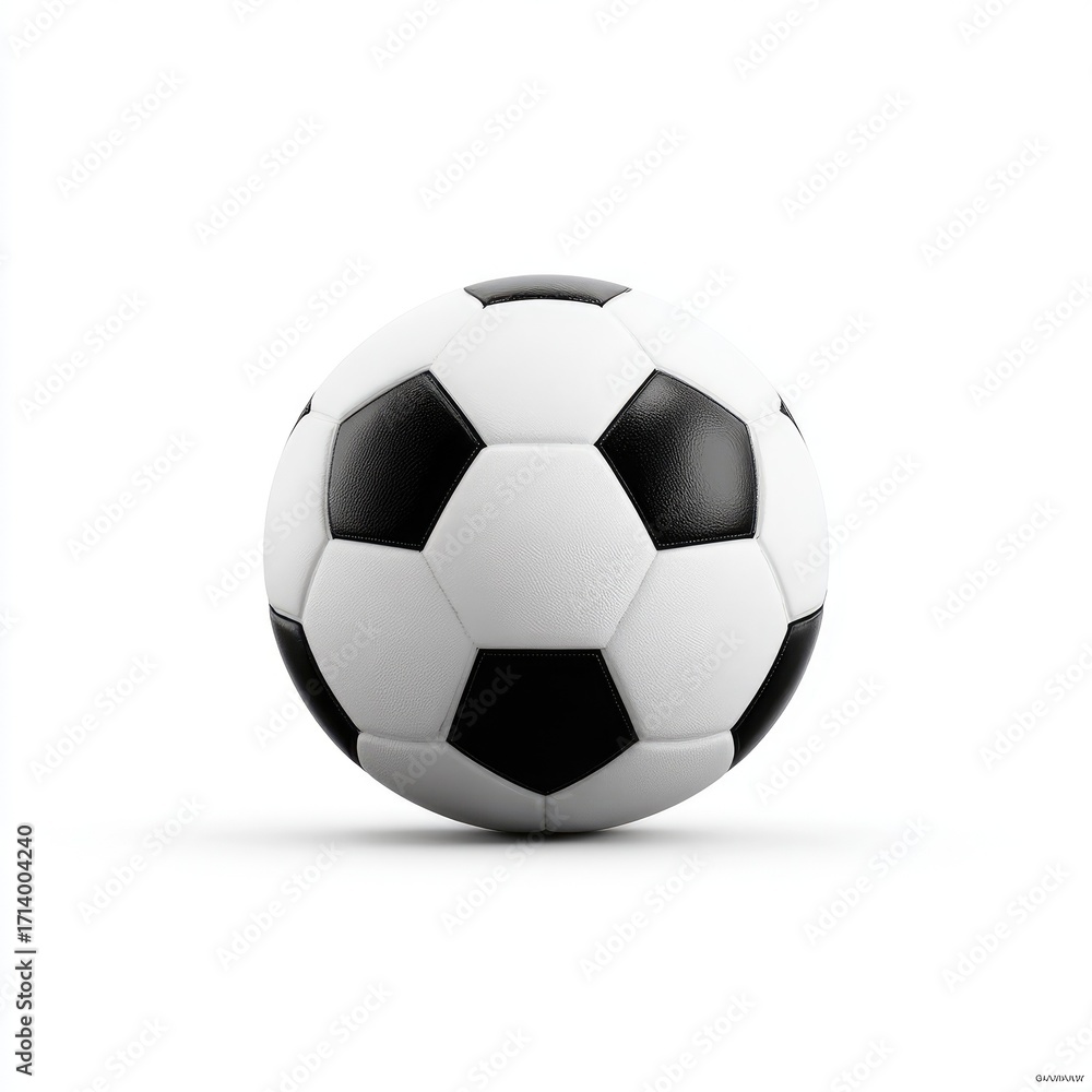 Fototapeta premium Soccer ball, black and white panels, 3D render