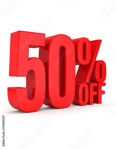 Red 3D 50% Off Sale