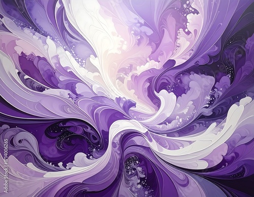 Abstract swirling patterns in purple and white