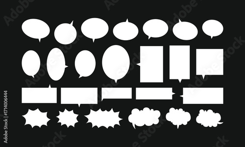 Set of comic speech bubbles and thought bubbles. Cartoon chat and thinking communication baloon vector illustration