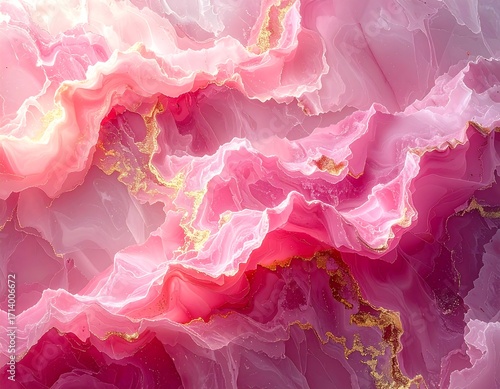 Abstract swirling pink and gold marble texture