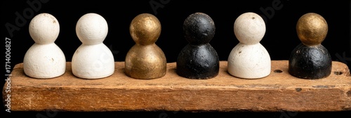 Wooden game board with figurines