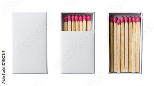 White Matchbox Set With Pink Matchsticks