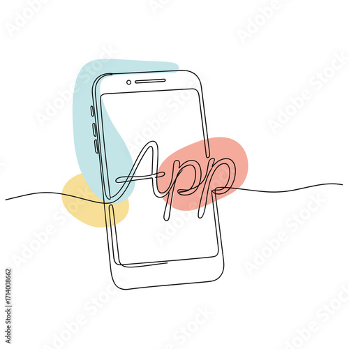 Outline smartphone with "App" text for Black Friday marketing and promotions