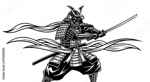 Samurai Warrior Illustration