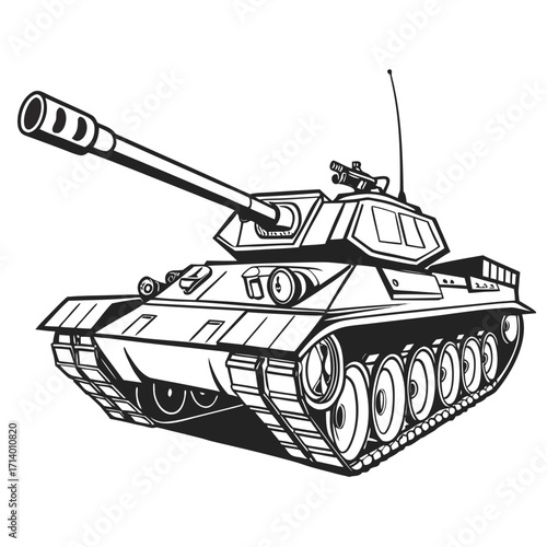Illustration of a tank this artwork showcases a powerful military vehicle, symbolizing strength and defense the detailed design captures the essence of armored warfare