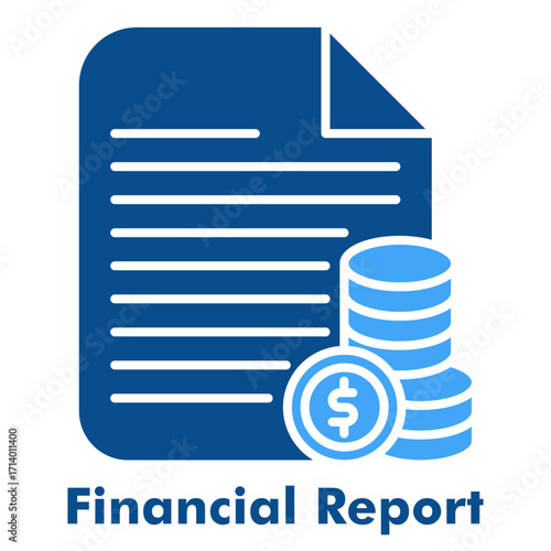 Financial Report Glyph Two Colour Icon