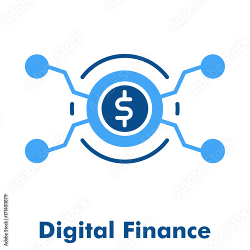 Digital Finance Glyph Two Colour Icon