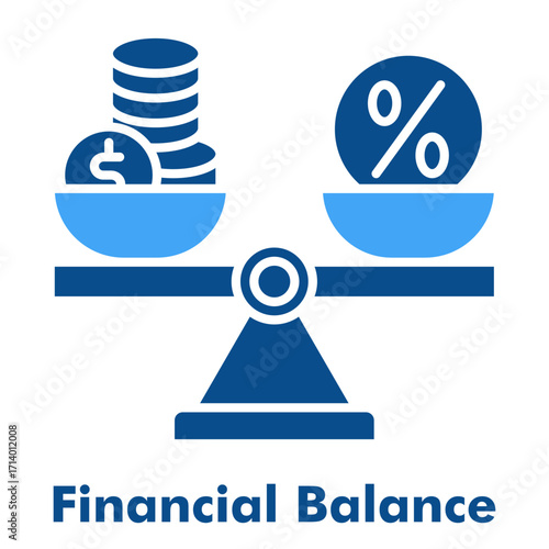 Financial Balance Glyph Two Colour Icon