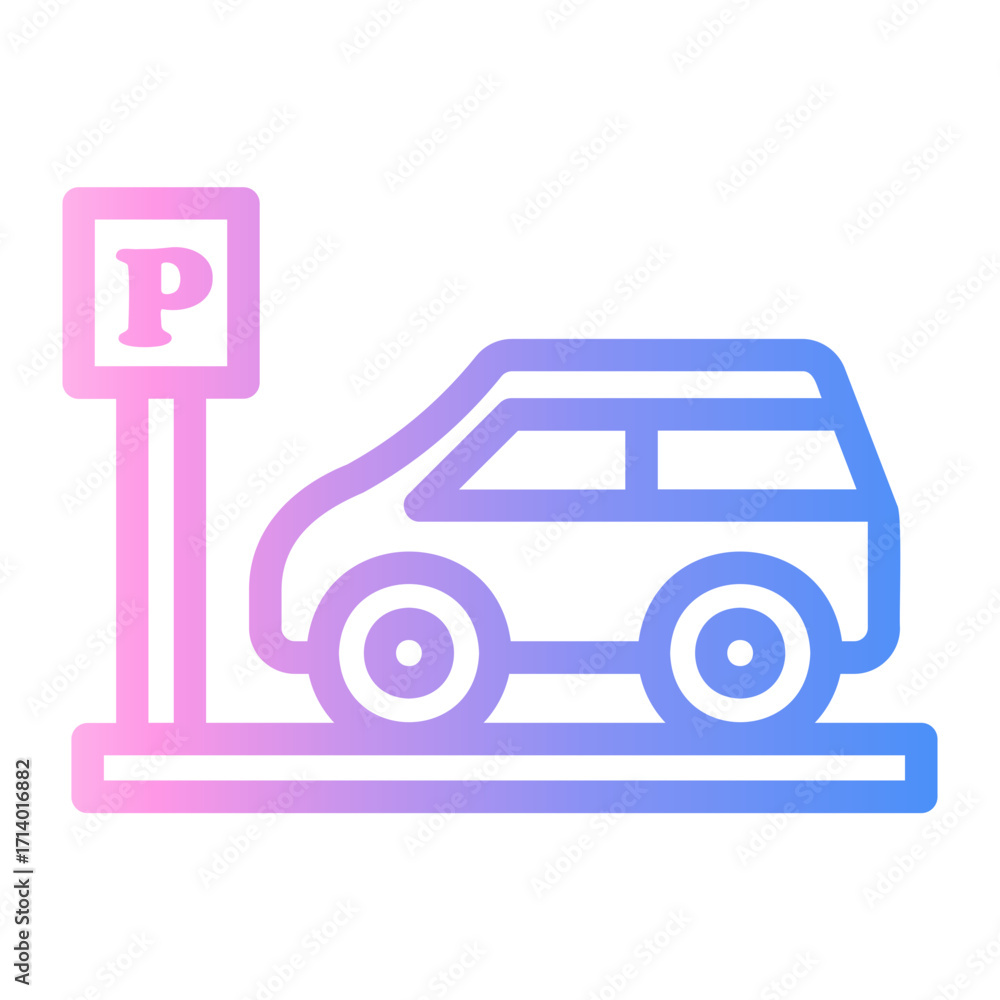 Obraz premium parking Line Gradient Icon