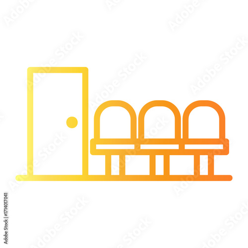 waiting room Line Gradient Icon