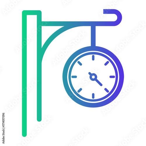 clock Line Gradient Icon