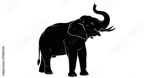 Majestic Elephant Silhouette in Bold Black and White