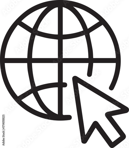 Globe with Cursor Icon world internet