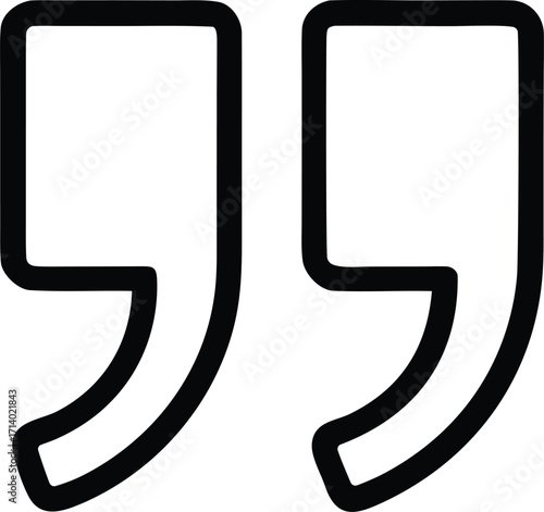 quotation mark outline vector icon