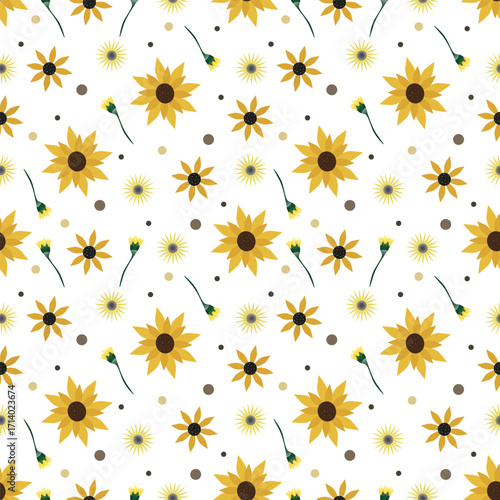 sunflowers seamless pattern