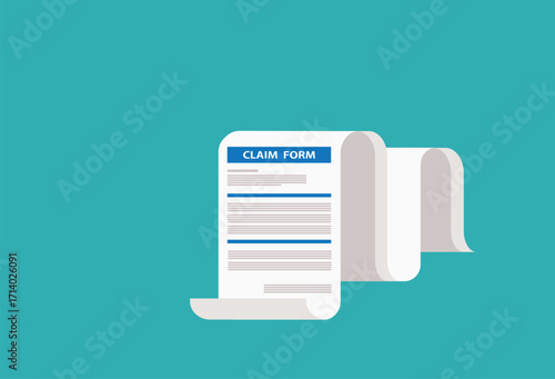 claim form. Online claim form. Vector illustration 