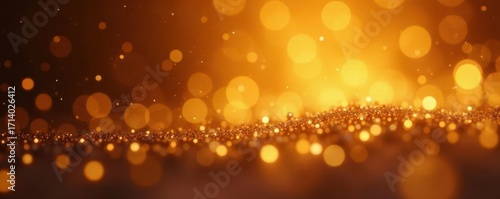 Abstract gold bokeh background, shimmering particles , sun, yellow