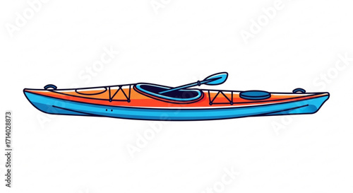 Vibrant kayak illustration perfect for adventure, sport, and outdoor recreation themes, showcasing a sleek design and dynamic appeal