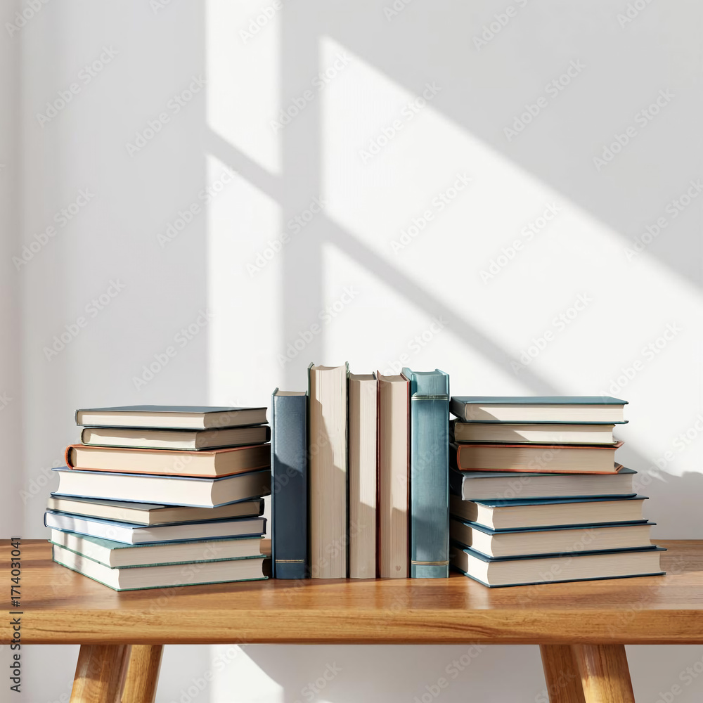 Naklejka premium There are books on the coffee table