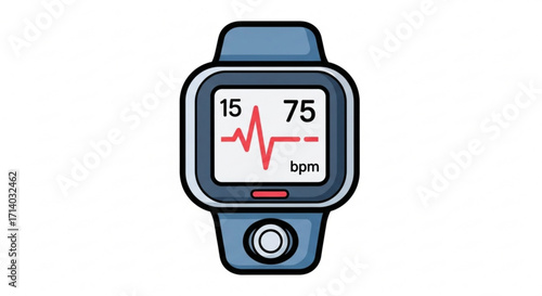 Smartwatch displaying heart rate modern wearable technology for monitoring health and fitness with a sleek design