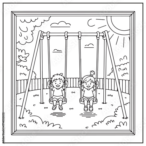 Spring Window Serenity Coloring Pages