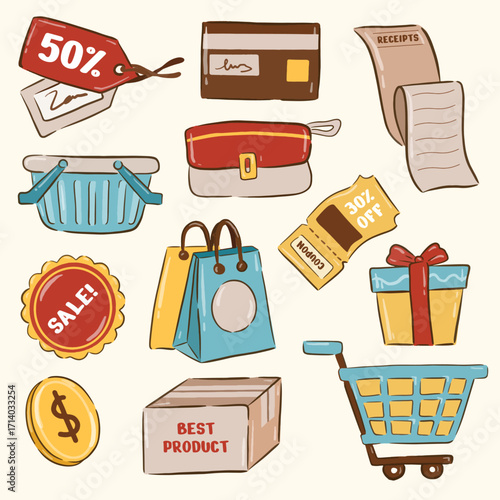 set of ecommerce vector illustration