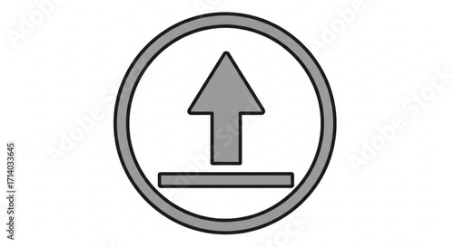 A cartoon upload icon is a symbol used to indicate the action of transferring data from a local system to a remote one