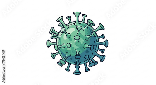 Coronavirus virus cell with spikes vector illustration of coronavirus microscopic view of virus cell