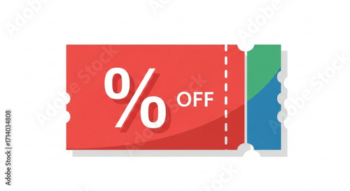 Vibrant discount coupon offering percentage off, perfect for promotional materials and special offers to attract customers