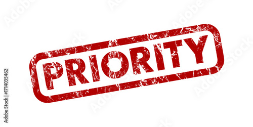 Priority red grunge stamp - vector illustration