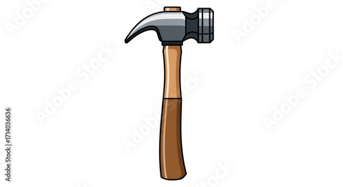 Classic hammer illustration, a versatile tool for construction, repair, and various diy projects with precision