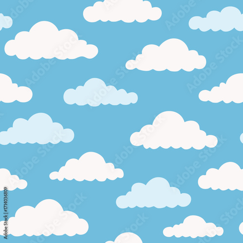 Hand Drawn Cloud Seamless Pattern Illustration Sky