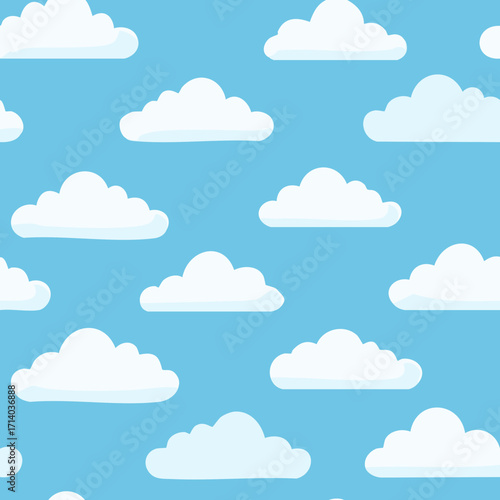 Hand Drawn Cloud Seamless Pattern Illustration Sky