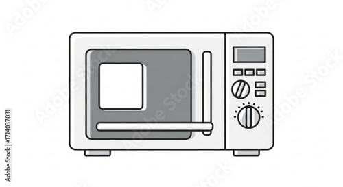 Illustration of a microwave oven, , perfect for illustrating kitchen appliances and modern cooking convenience