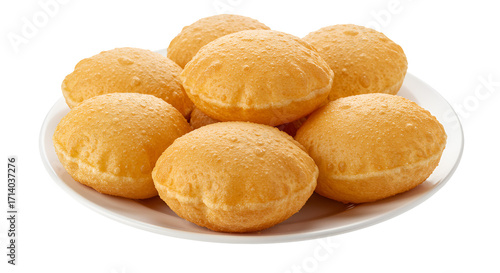  round golden puris bread