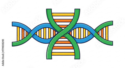 Illustration of a dna double helix perfect for science, genetics, and medical projects needing a visual representation
