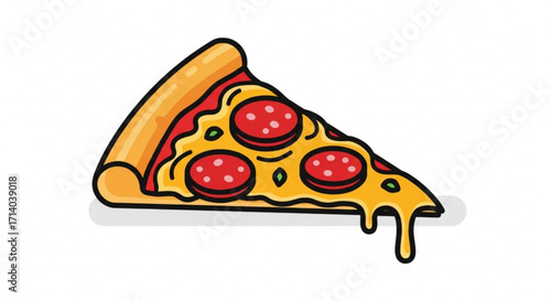 Delicious slice of pepperoni pizza, a tempting illustration of fast food, comfort food, and a popular italian dish