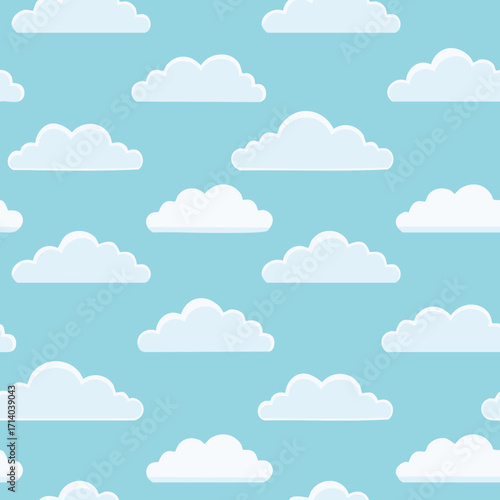 Hand Drawn Cloud Seamless Pattern Illustration Sky