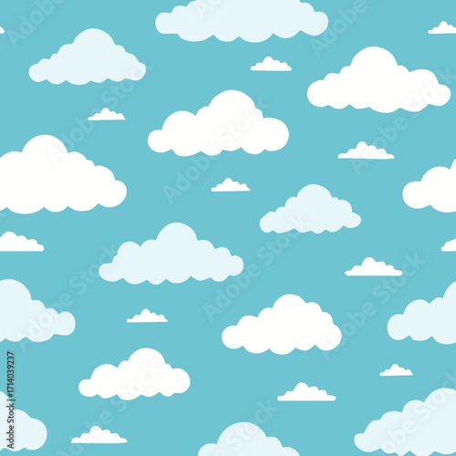Hand Drawn Cloud Seamless Pattern Illustration Sky
