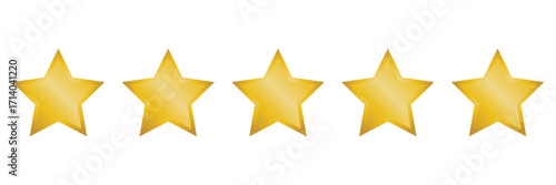 Five golden stars rating system icon symbol graphic element best quality