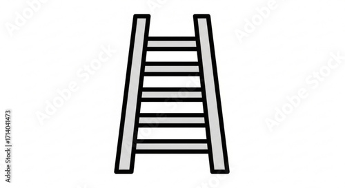 A simple ladder, a structure used for climbing up or down, often seen in construction or maintenance work
