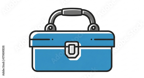 Blue toolbox, a container for tools and equipment, often used by tradespeople and diy enthusiasts for storage