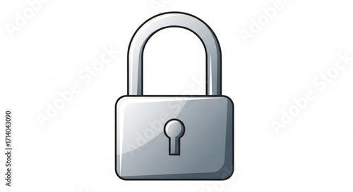 Silver padlock, a symbol of security and protection, representing privacy, encryption, and access control in the digital age
