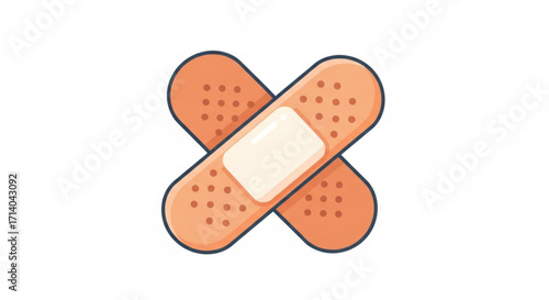 Band aid, representing first aid, wound care, protection, and healing for cuts, scrapes, and minor injuries
