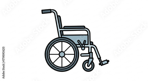 Illustration of a wheelchair, a mobility aid for people with disabilities, , offering independence and accessibility