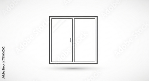 Modern sliding glass door vector illustration perfect for architectural designs, home improvement projects, and interior design visuals