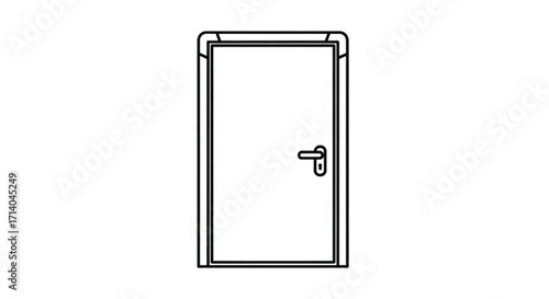 Simple outline of a door, representing entry, exit, opportunity, and the concept of new beginnings and possibilities