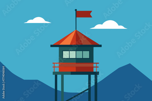 red lantern on the roof