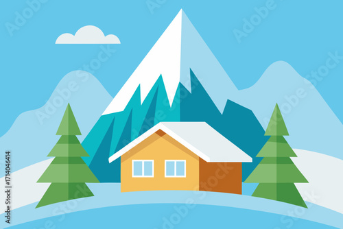 winter landscape with house